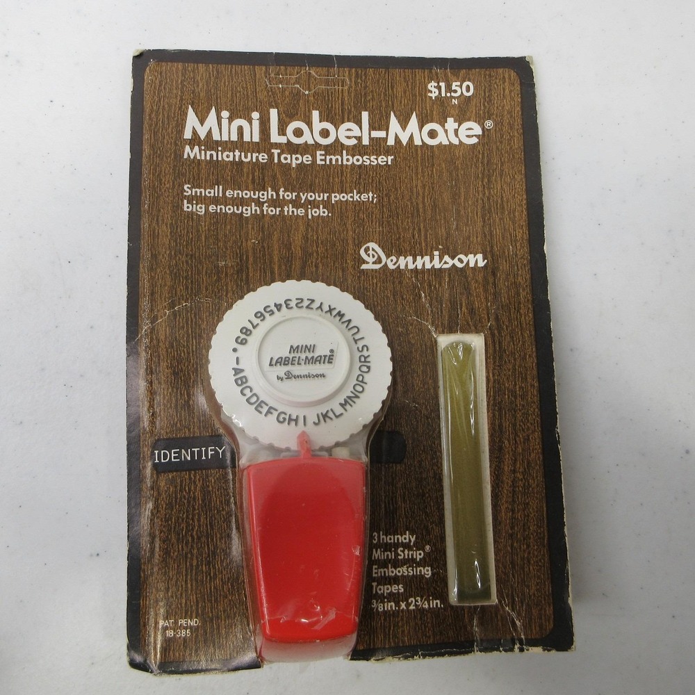 Vintage Dennison Mini Label-Mate Miniature Tape Embosser Red with Tape NEW